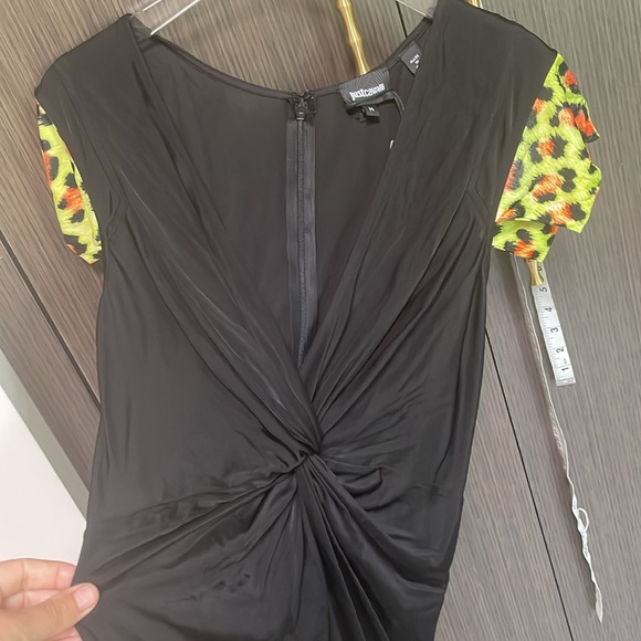 Just Cavalli Exotic Sleeve print black dress 💚🧡 - Picture 12 of 12